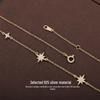 Opal Inlaid Sterling Silver Four-Pointed Star Tassel Necklace - Versatile Clavicle Chain Christmas Gift