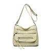 Large capacity shoulder bag women's new fashionable multi-layer women's small backpack trendy light simple soft leather messenger bag