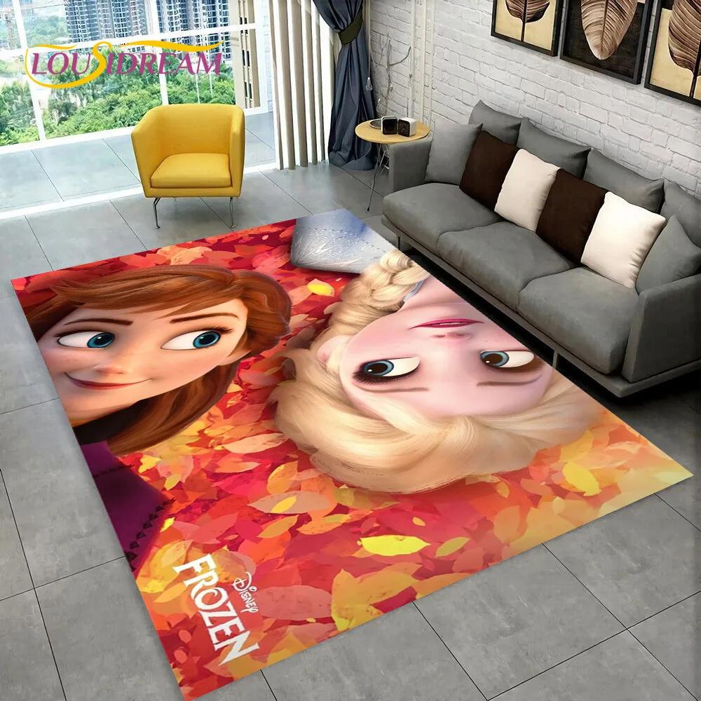 Frozen Elsa Princess Snow Queen Cartoon Carpet Rug for Home Living Room Bedroom Sofa Doormat Decor,Kid Non-slip Floor Mat