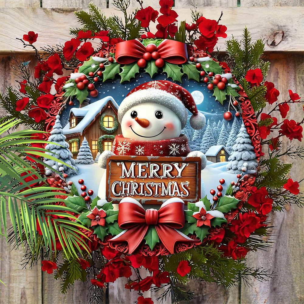 Christmas Decoration Sign,indoor Hanging decorations,2D Flat Wooden Products with Christmas Snowman pattern,Christmas Gifts for Friends and Family