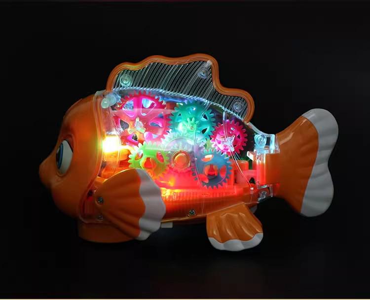 Children's Electric Luminous Clownfish Toy with Lights & Music
