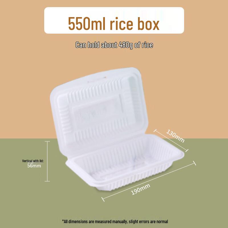 Wuhe 550ml Disposable Eco-Friendly Takeout Lunch Boxes