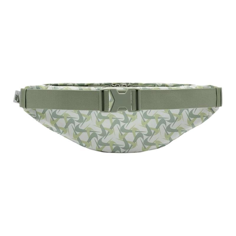 Nike Heritage Fabric Crossbody Bag, Fanny Pack Regular Unisex Mountain White & Horizon Green & Dark Mud Gray Casual FZ2523-121
