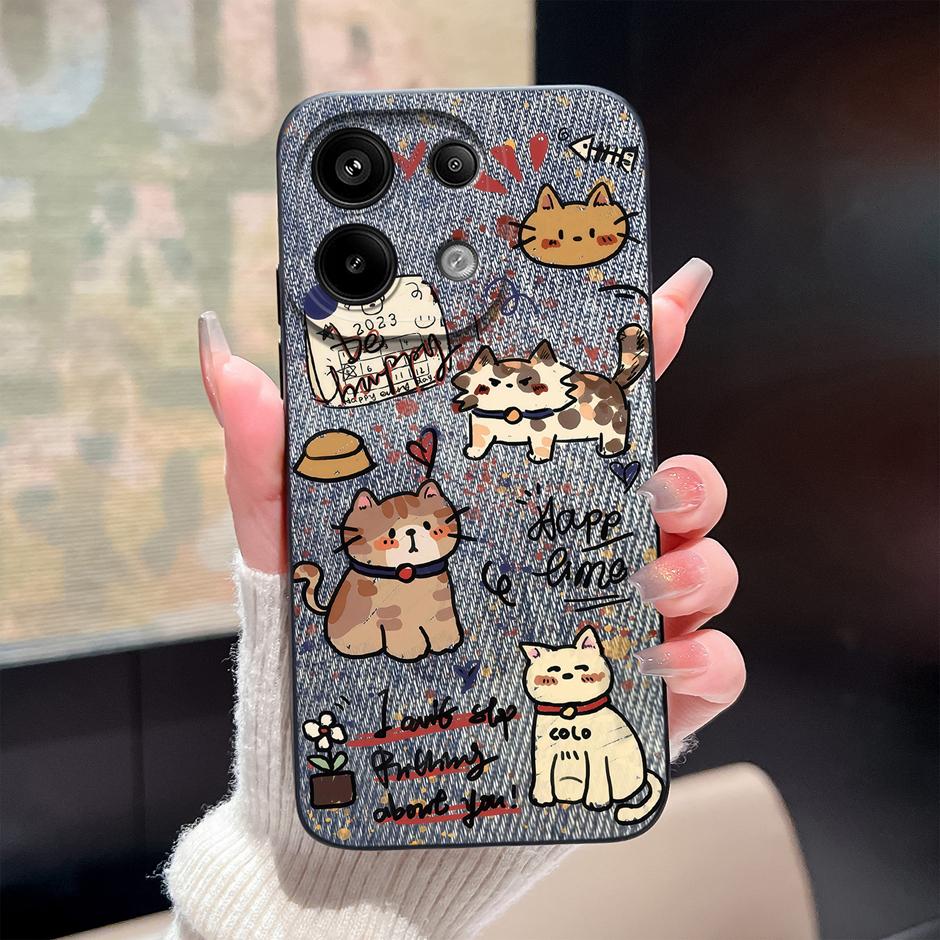 Case For Redmi Note13 13Pro 13 Pro+ Oil Painting Flower Anti-fall Minimalist Protector For Xiaomi Redmi Note 13 Pro Plus Funda