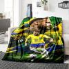Neymar Jr Stampa Brasile Coperta di Flanella Alta Qualità Calda Confortevole Coperta per Tutte le Stagioni Perfetta per Regali Decorazione per la Casa