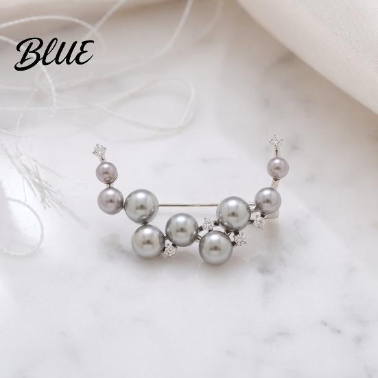 Imitation Pearl Pin Brooch Pin Curved Design Lapel Large