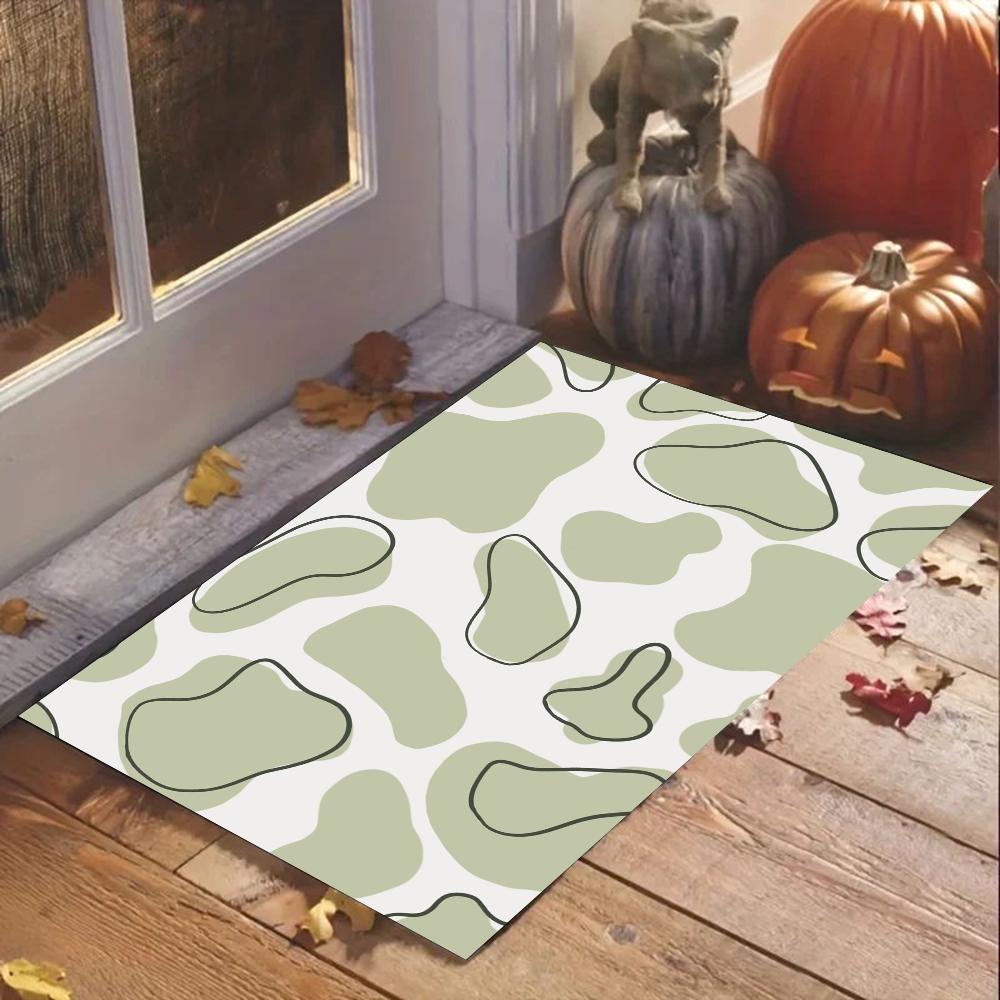 1pc Cow Animal Print Bathroom Absorbent Mats Anti-Slip Mats Home Decor Supplies Carpets Home Kitchen Floor Mats