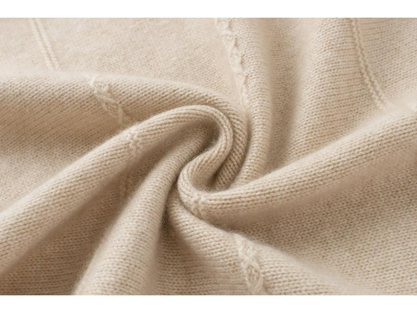 Minimalist Round Neck Tassel Hand-Knitted 2-Ply Cashmere Pullover Sweater