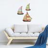 3 Pcs Wooden Sailboat Wall Art Coastal Nautical Sailboat Wall Sculpture Vintage Lake House Wall Hanging Decor for Living Room Bedroom Nursery