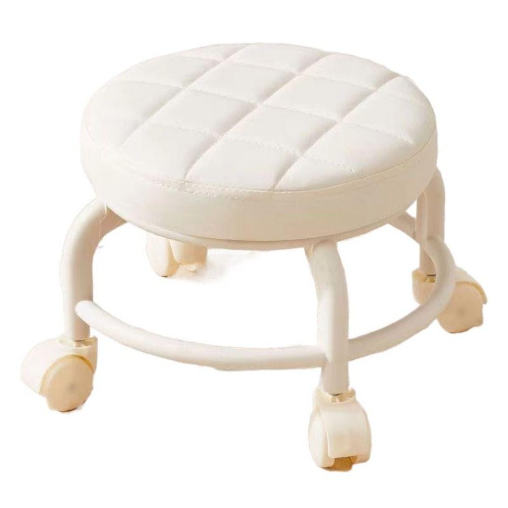 PU Leder Rotierenden Roll Hocker Wasserdicht Roll Pulley Stuhl Runde Hocker Mit Rädern SPA