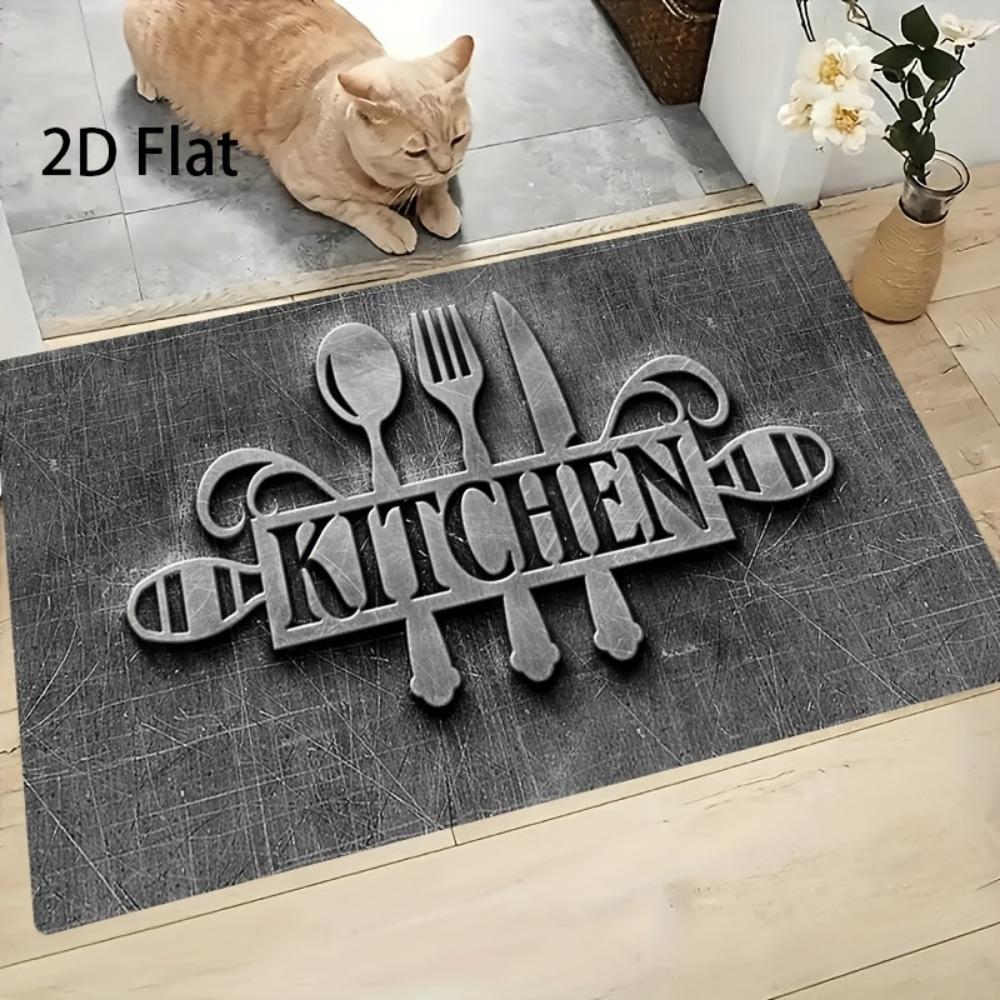 Minimalist Kitchen Theme Print Floor Mat Thickened Non Slip Durable Entrance Doormat Porch Balcony Home Decor Rug 1PC