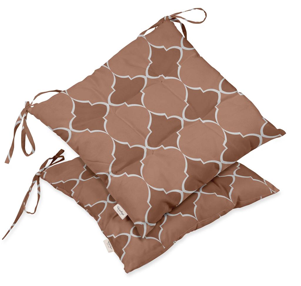 Vargottam Indoor Outdoor Tufted Printed Square Seat Patio Cushion Set Of 2 Water Resistant Patio Furniture Seat Cushion 19-inches, Brown |