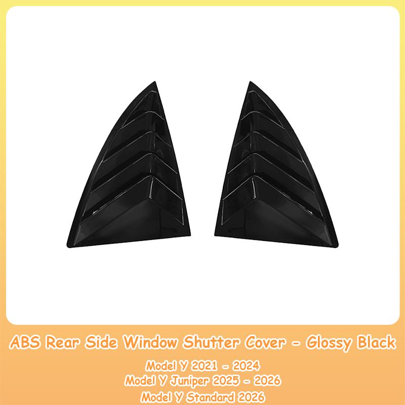 Heenvn For Tesla Model 3/Y Juniper Rear Car Window Shutter Cover ABS Louver Side Vent Trim Anti-Scratch Triangle Accessories