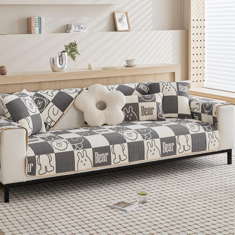 Latex Cool Silk Sofa Cushion Summer Mat Seat Cushion Non-Slip Cartoon Printed Sofa Cover Summer Seat Cushion Cover