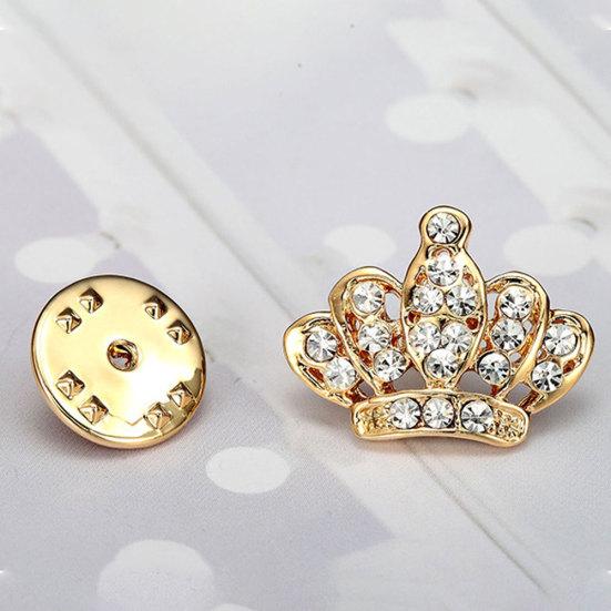 Módní Crown Kamínky Brož Pin Ženy Košile Bunda Límec Dekor Šperky