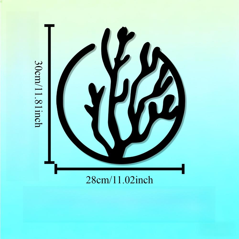 

2D Flat Coral Metal Wall Art Rustproof Iron Statue Mural Ocean Decor for Bathroom Garden Fence Indoor Outdoor Nautical Home Gift 12in