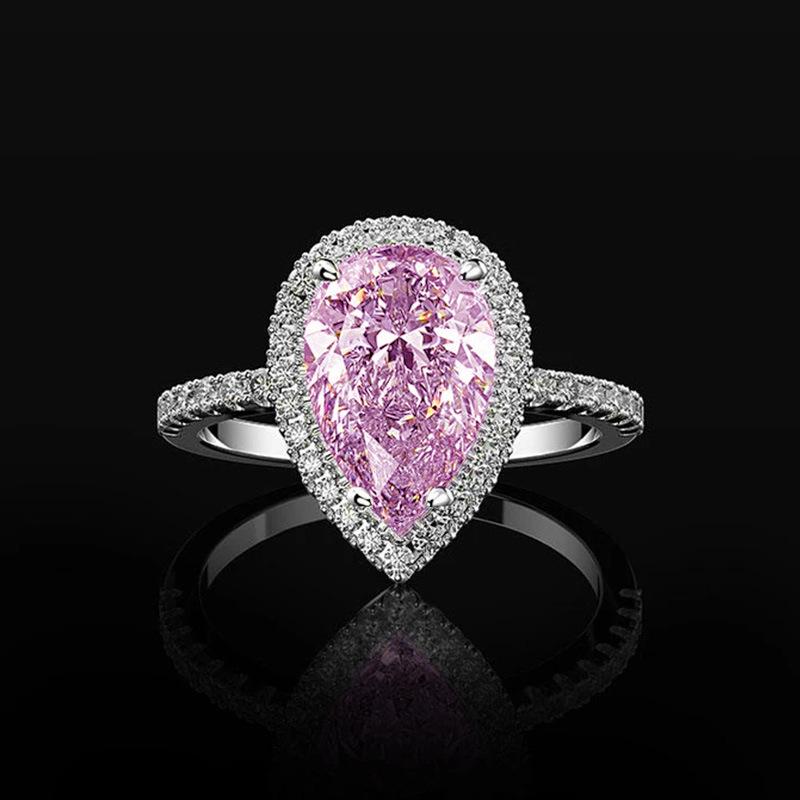Cao Shi Teardrop Zircon Wedding Ring for Women Size 7