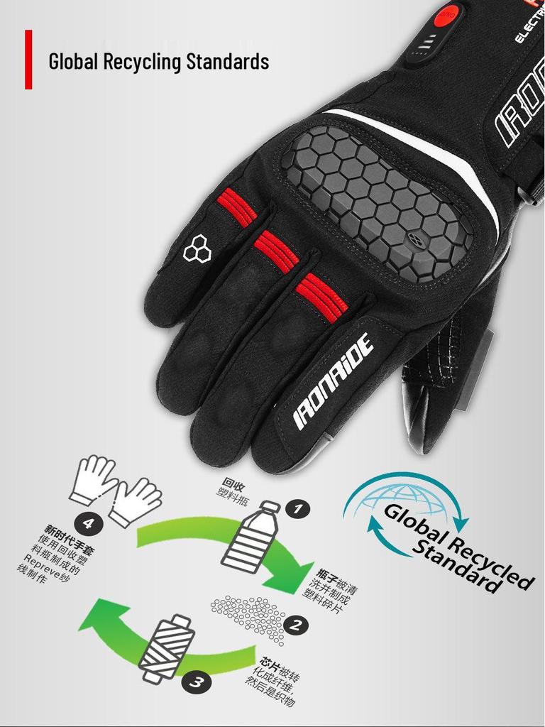 Motorcycle Heated Winter Gloves: Touchscreen, Thinsulate, Velvet-Lined for Skiing and Outdoor Use