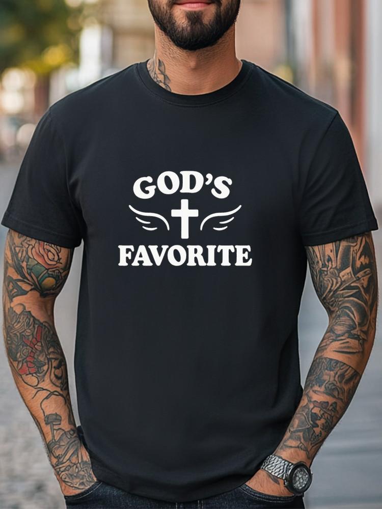 God’s Favorite Christian T-Shirt Faith Based Tee with Cross amp; Wings Graphic Tee Unisex T-Shirt M