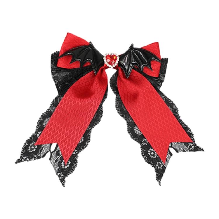 Punk Devil Wing Heart Hair Clip for Women Girl Hair Styling Accessories for Braid 2000s Halloween Party Dressingup Supply