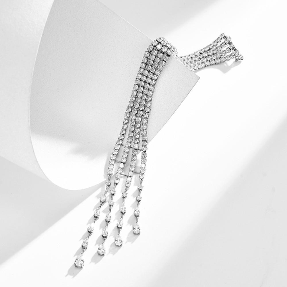 Elegant Long Tassel Brooch Light Luxury Shoulder Flash Suit Accessories