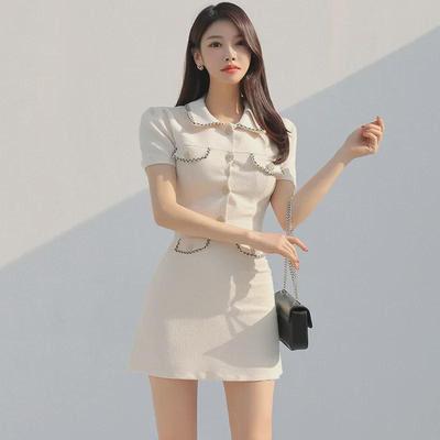 Women's 2023 Summer Slim Two-Piece Suit: Korean-Style Short Jacket & Waist-Hugging Skirt