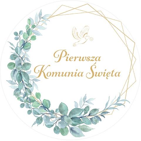 Naklejka Komunia Heksagon 100Mm 1 Szt.