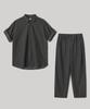 ANOTHER OFFICE [Set] Pique Chambray Set_Up (Black Stripe)
