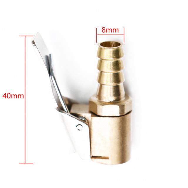 Car Tire Air Chuck Inflator Pump Valve Clip Connector Car Tire Clip On Adapter Brass 8mm Tyre Wheel Valve for Inflatable Pump