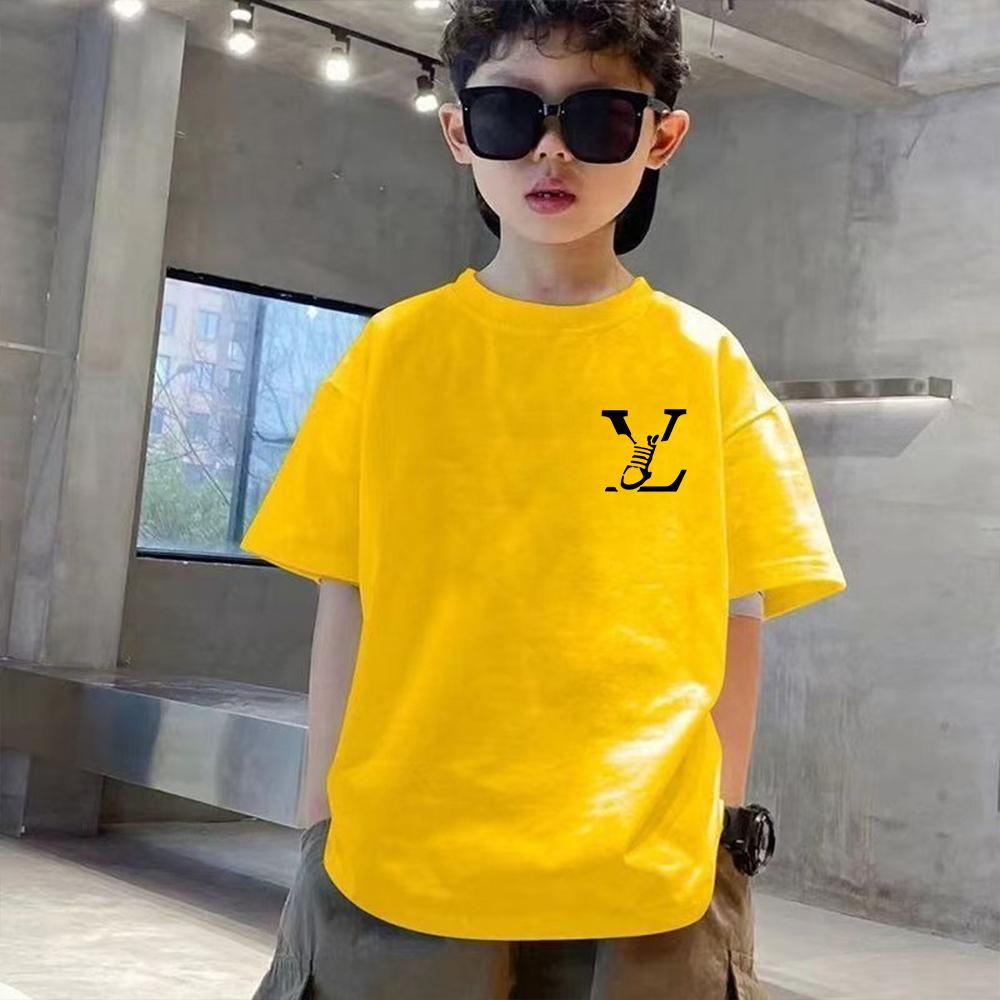 Sommer Luxusmarke Buchstaben Grafik Kinder T-Shirt Baby Junge Mädchen Kleidung Sport Kurzarm Baumwolle Kinder Mode