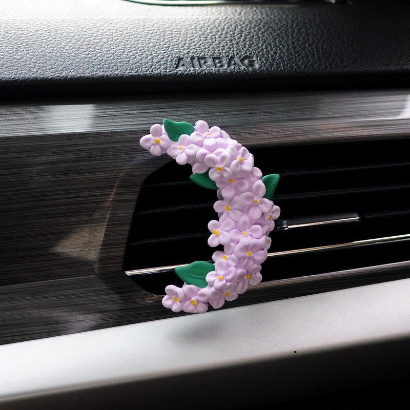 

Cute Jade Dog and Rabbit Air Vent Decoration Car Fragrance Diffuser Stone with Osmanthus and Tulip Scents for Car Interior Purple Moon Osmanthus