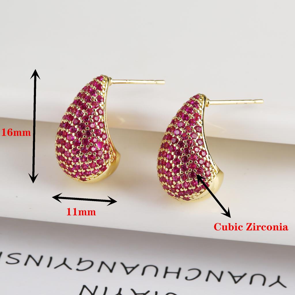 Classic Zirconia Comma Ladies Stud Earrings Fashion Water Drop Earrings Temperament for Woman Party Wedding Jewelry