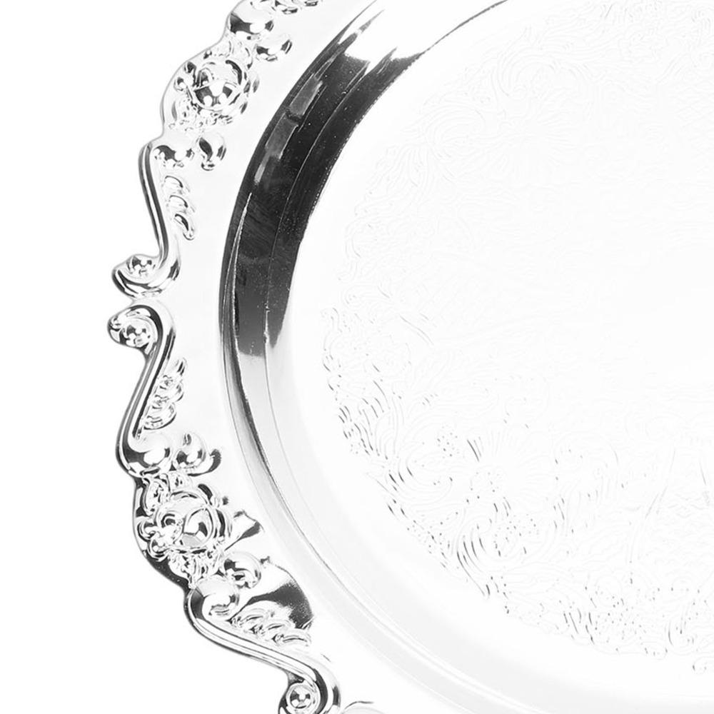 Solid Metal Mini Tray Retro Embossed Carved Desktop Organizer Serving Dish Cosmetic Placement