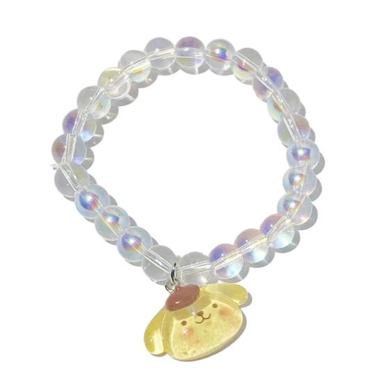 Beaded Bracelet Clear Faux Crystal Bracelet Cute Cartoon Animal Charm Bracelet Gift C