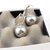 Spherical Pendant Earrings, Paired with Circular Ear Loops, Minimalist Eye-catching Jewelry, Suitable for Daily and Casual Wear