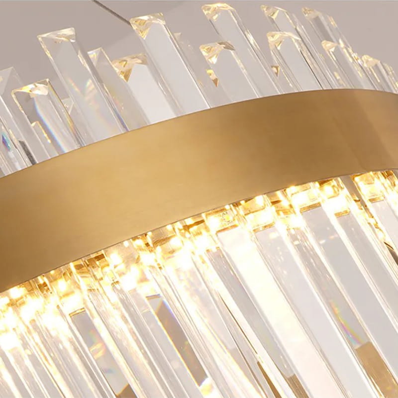 Lux - LED Crystal Chandelier Ring 50cm Brass Gold