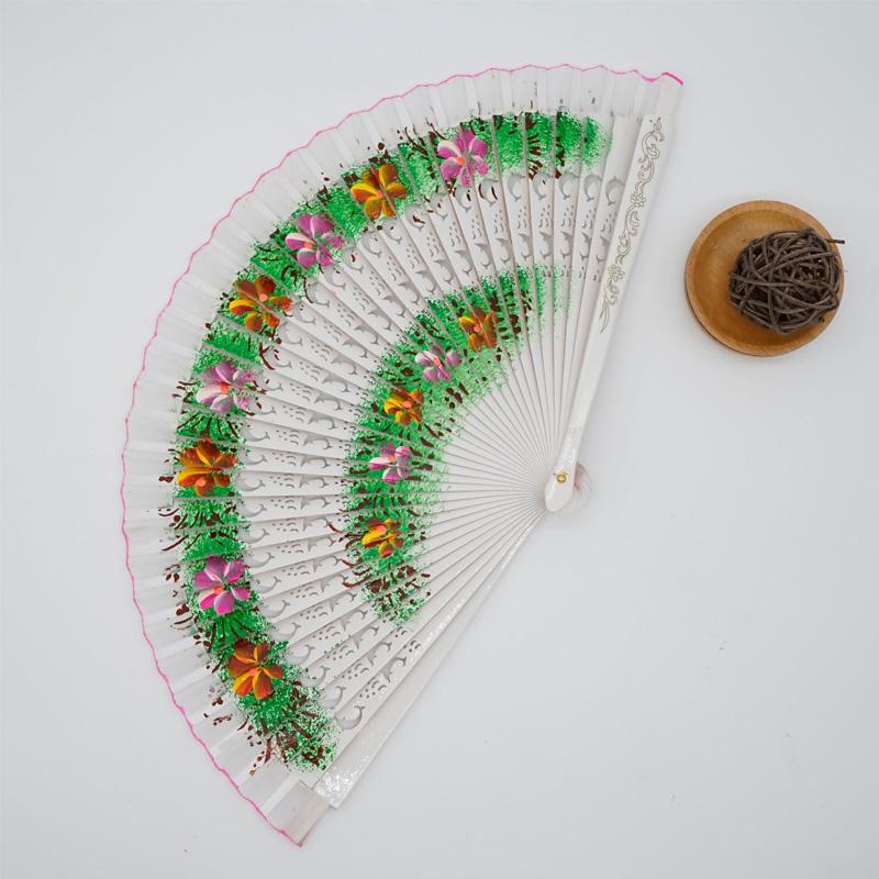 Classical Beautiful Hollow Out Double-Sided Folding Fan European-style Wooden Fan Dancing Craft Gift Gift Party Clothing Accessories