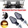 8mm Motorcycle Mini LED Turn Signal Light Amber Flasher Arrow Blinker Indicator Lamp E Mark For Honda Yamaha Cafe Racer