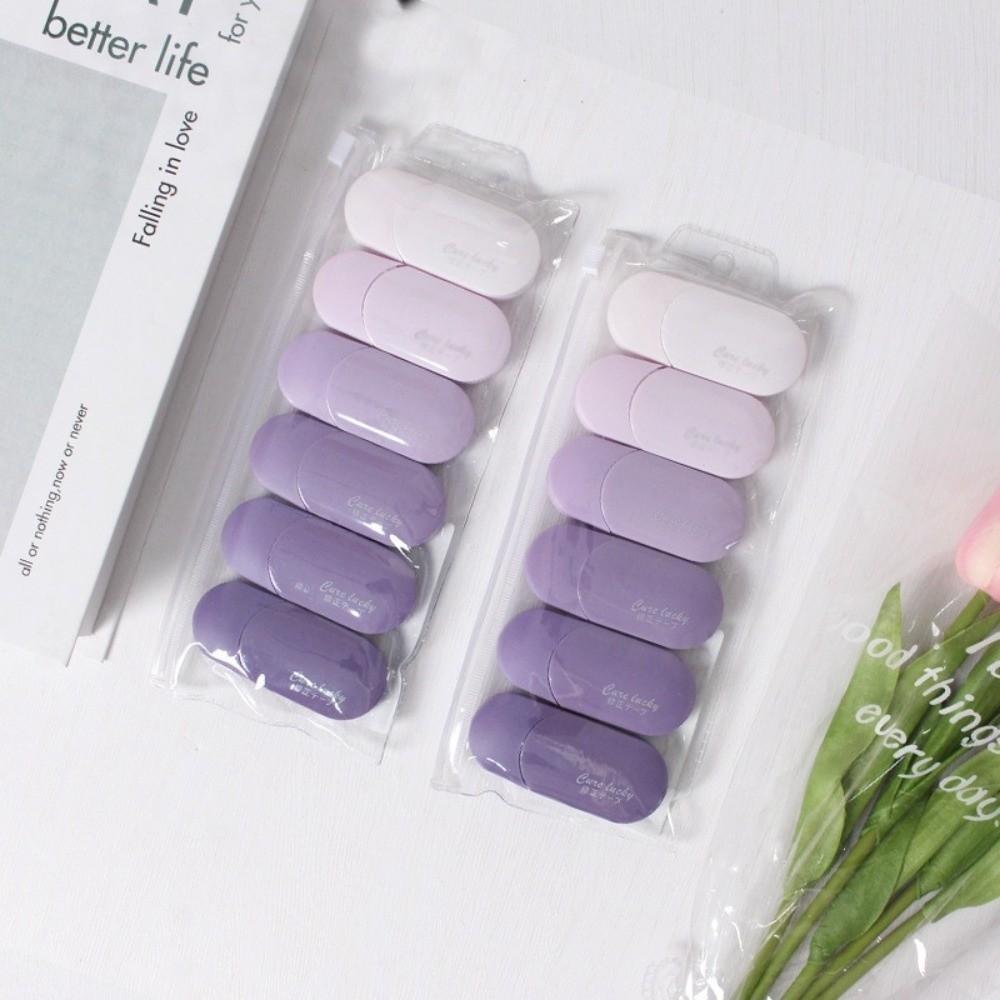 6Pcs/set Gradient White Out Tape Silent Student Alteration Tape Portable Correction Tape
