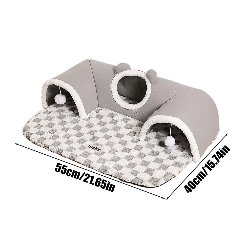 Cat Tunnel Kitten Bed Tunnel For Indoor Cats Pet Supplies Interactive Toys Sleeping Mat For Small Animal Puppy Boredom