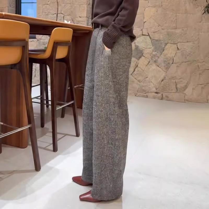 

Fashionable Women s High-Waisted Slimming Pants - Autumn/Winter 2025, Loose Fit, Flattering Design 3XL / 31 for 140-149 lbs серый