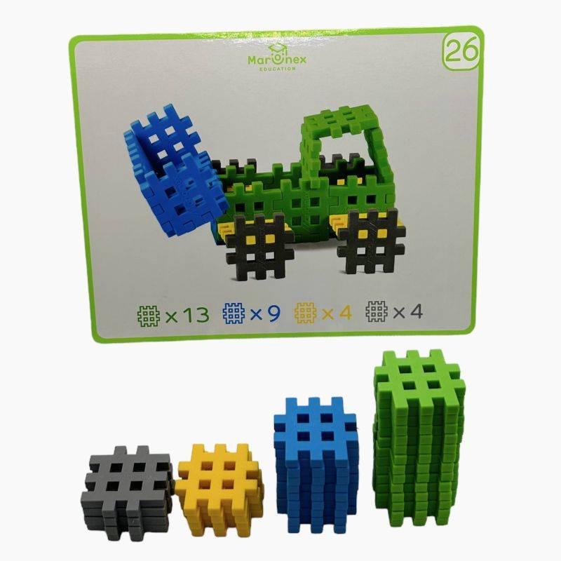 Klocki Edukacyjne Marioinex Mini Waffle Edu 500 Elementów Dla 4-Latka Wspierające Motorykę