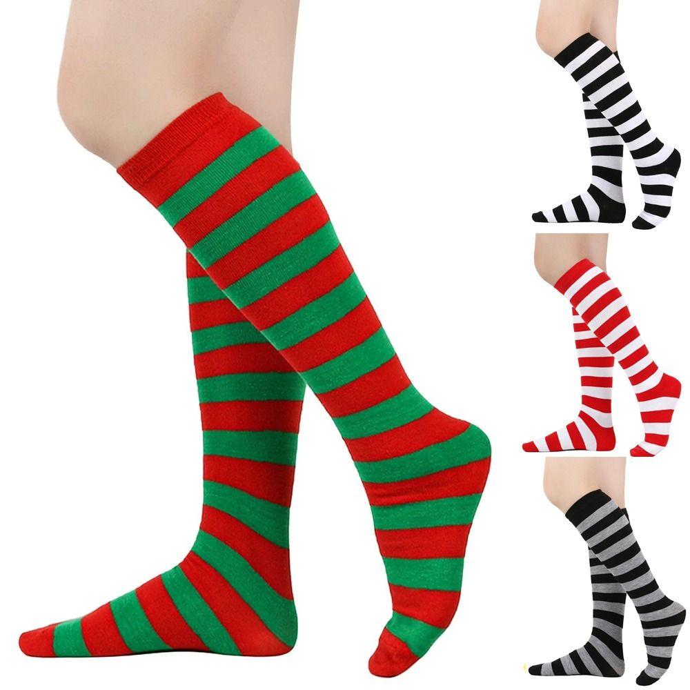 Japanischer Stil 9 Farben Gestreifte Socke Knielang Schwarz Weiß Pink Mittellange Socke Warme Sportsocke Kostümpartys