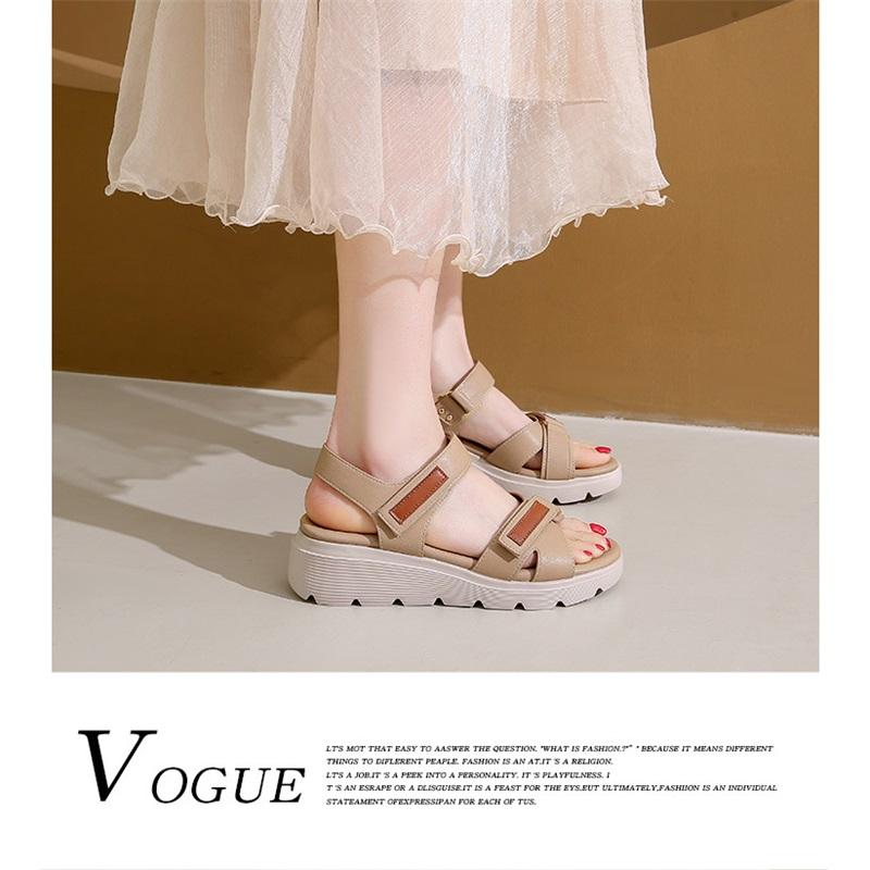 Women's Platform Sandals SIKETU Summer Velcro Thick Sole Casual Beach Shoes Lightweight Non-Slip