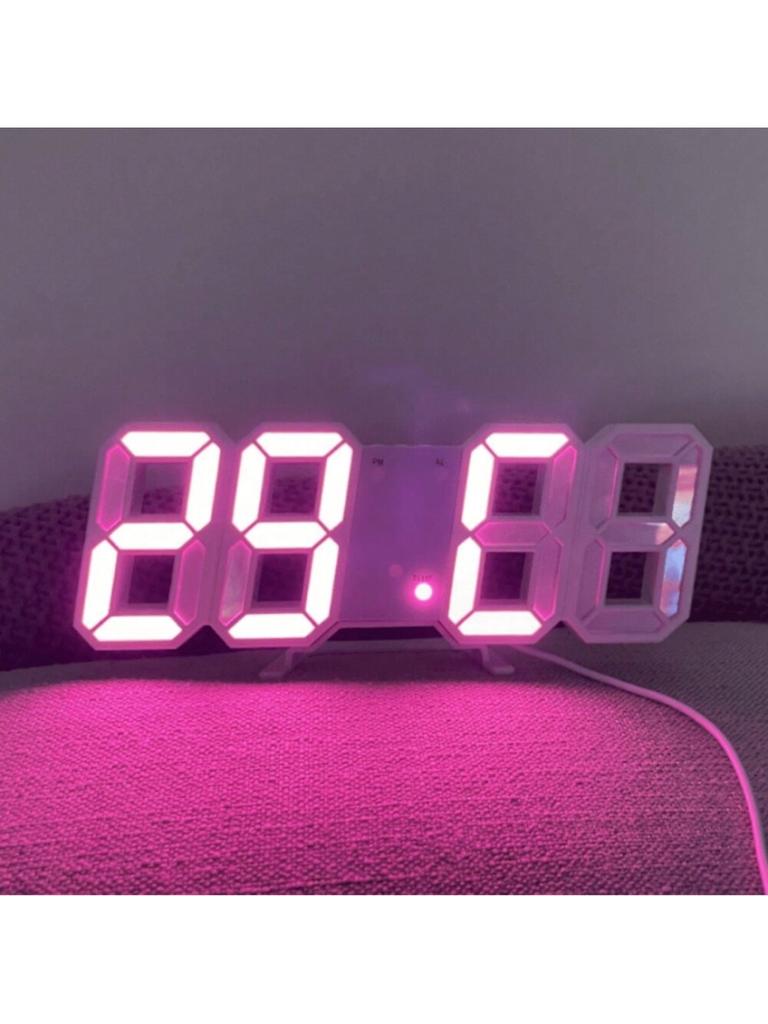 3D LED Digital Clock Luminous Fashion Wall Clock Multifunctional Creative USB Plug In Electronic Clock Home Decoration