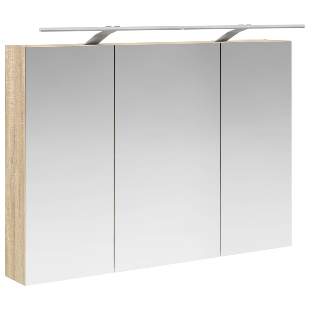 Bathroom Furniture Set 6 pcs Sonoma Oak Engineered Wood and Glass