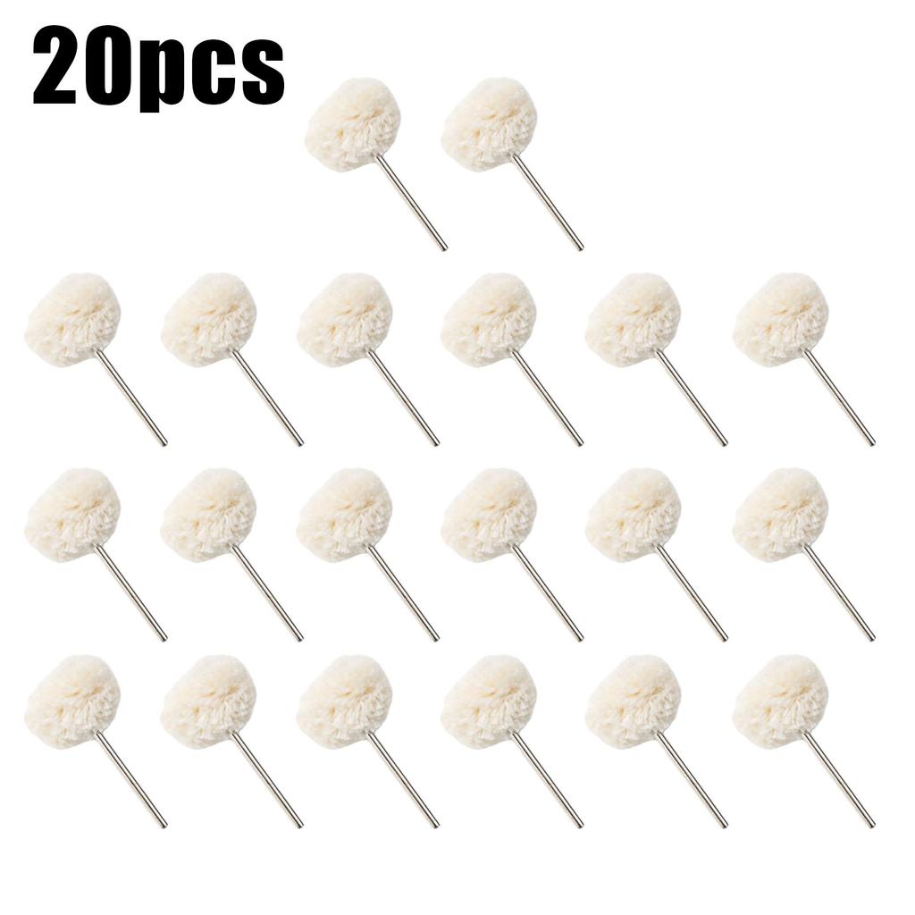 Rotary Tool Wool Polishing Accessories 20pcs for Grinding Buffing Metal Plastic Jewelry Jade Gem Olives Walnut Amber Stone