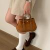 Suede hand carry garden bag retro shoulder messenger bag autumn and winter new portable small tote bag