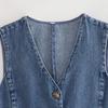 2025 Summer Y2K European & American Style Women's Denim Vest Waistcoat B88464