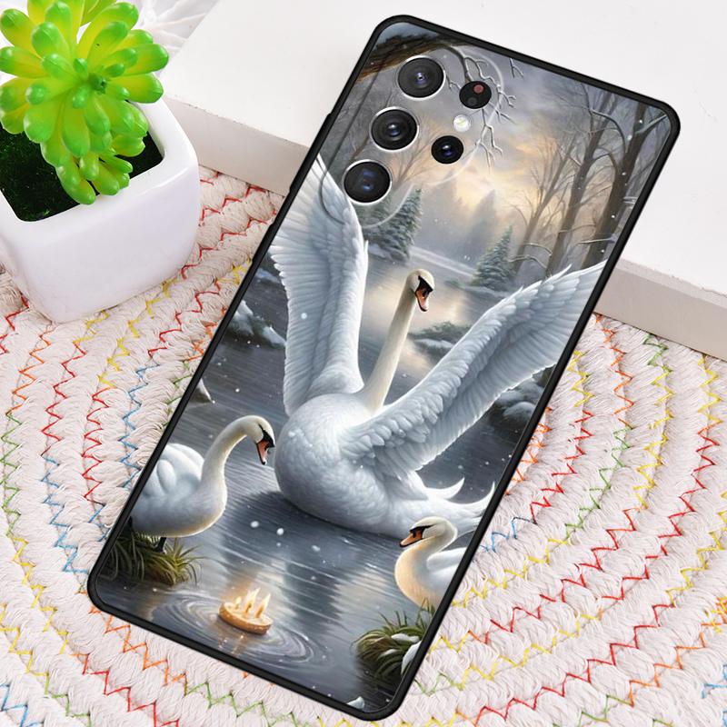 Cute Swan Phone Case for Samsung Galaxy Note 10 Pro S26 Ultra S23 S24 FE S25 S21 S22 PLUS Shockproof Cove